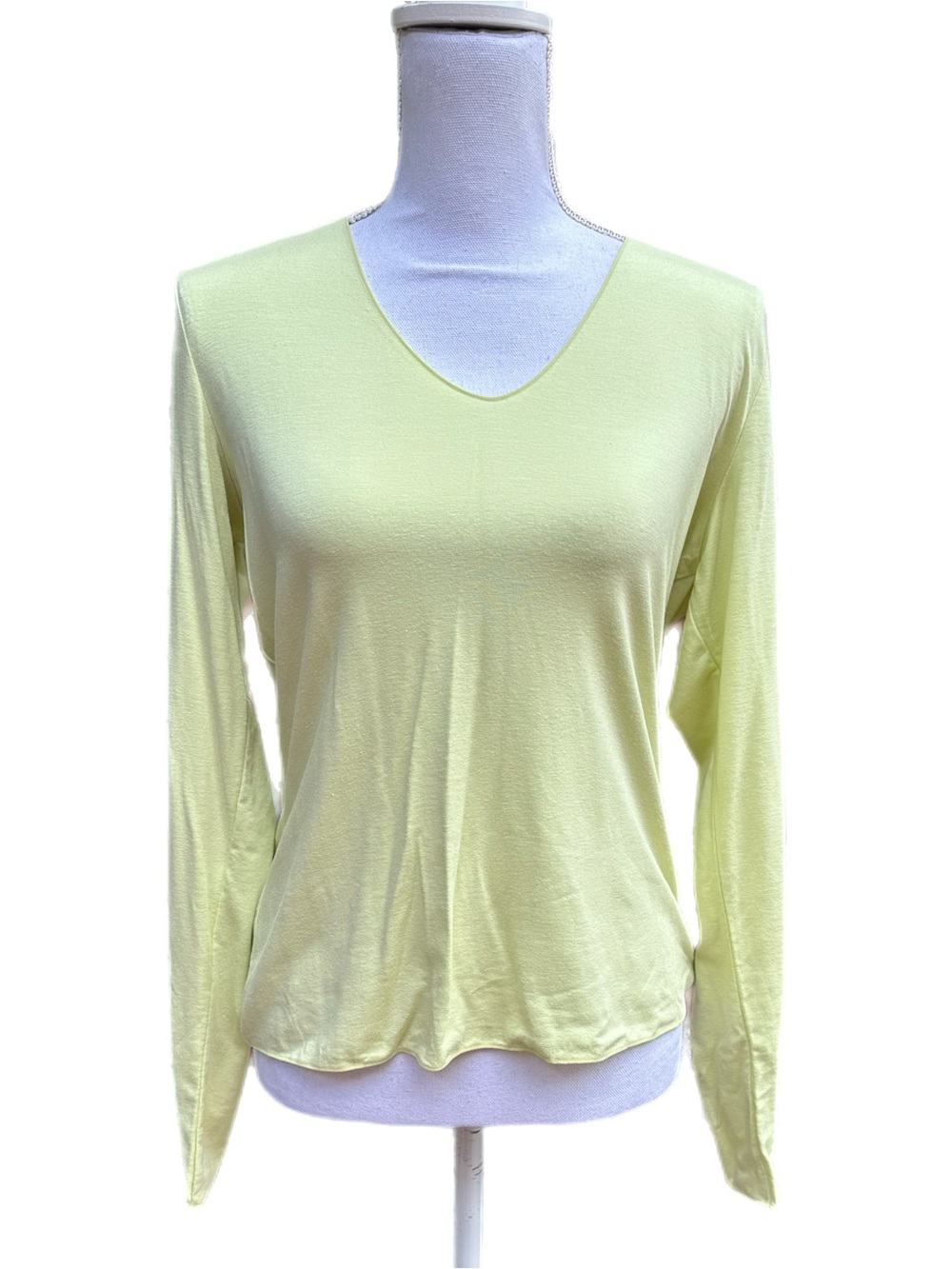 NWT Banana Republic Women's Light Lime Greenish Yellow V-Neck Long Sleeve Top